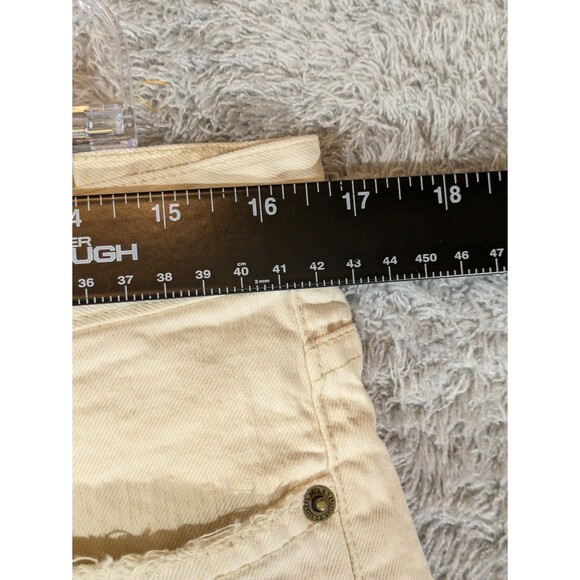 Current/Elliott 70s mini mini cutoff low rise shorts hippie cream frayed 27 - Picture 3 of 9